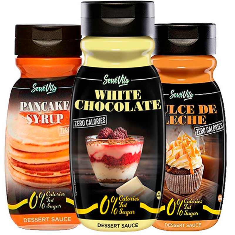 Servivita Sirope de Chocolate Blanco - Salsas bajas en kcalorías