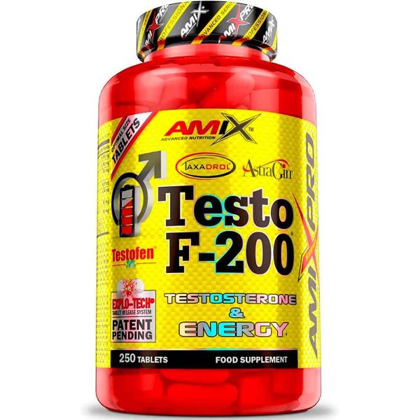 Amix Nutrition 250 tabs Testo F-200 - Suplemento Alimenticio - Aumenta el Nivel de Testosterona - Aporta Fuerza Energía y Resistencia - Refuerza el Sistema Inmunológico