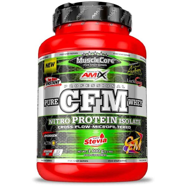 Amix Nutrition CFM Nitro Protein Isolate 1Kg - Proteína CFM Nitro Whey Con Actinos - Con Enzimas Digestivas - Fácil Digestión - Rápida Absorción - Proteína en Polvo