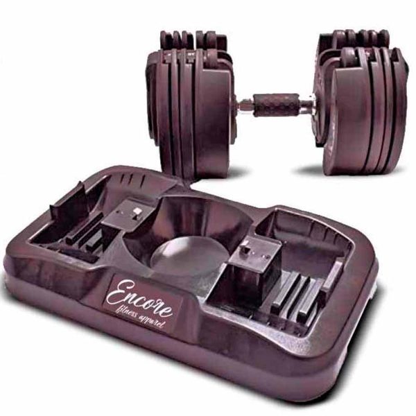 ENCORE Fitness 20kg Mancuerna Ajustable  - Mancuernas Ajustables para Gimnasio o Hacer Deporte en Casa - Pesas con Discos Regulables para musculación para Hombre y Mujer- Pesas Ajustables