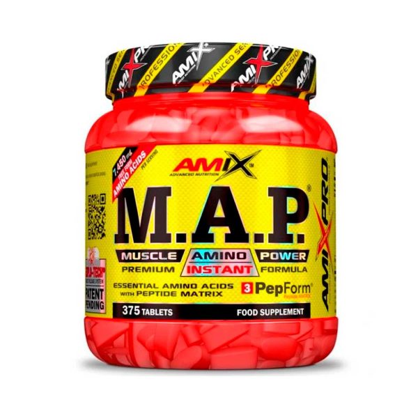 Amix Nutrition Pro MAP 375 tabs  - Aminoácido en Tabletas Muscle Amino Power - Suplemento para Mantener y Aumentar la Masa Muscular - Gran Aporte de Proteínas para el Desgaste Muscular