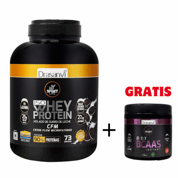 Drasanvi Iso Whey Protein 2,2kg + BCAA´S Gratis - Aislado de Proteína de Suero de Leche