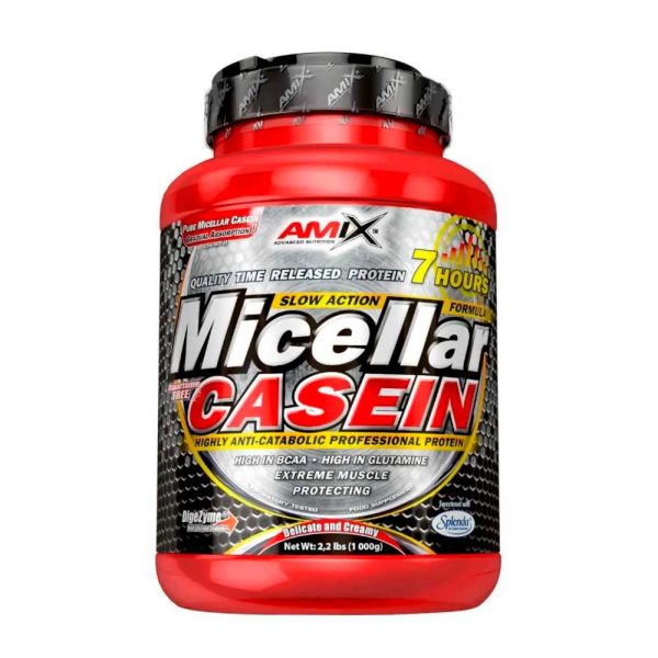 Amix Nutrition Micellar Casein en Formato de 1 kg - Proteína en Polvo - Ayuda a Incrementar la Masa Muscular Libre de Grasa - Favorece la Recuperación Muscular