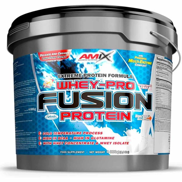 Amix Nutrition Whey Pure Fusion 4kg - Concentrado de Suero Ultra Filtrado - Proteínas para Aumentar Masa Muscular - Mejora la Recuperación Muscular