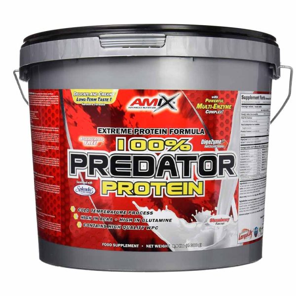 Amix Nutrition 4 Kg Predator Protein - Proteínas para Aumentar Masa Muscular - Ayuda al Crecimiento Muscular - Libre de Aspartamo - Ideal para Batidos de Proteínas