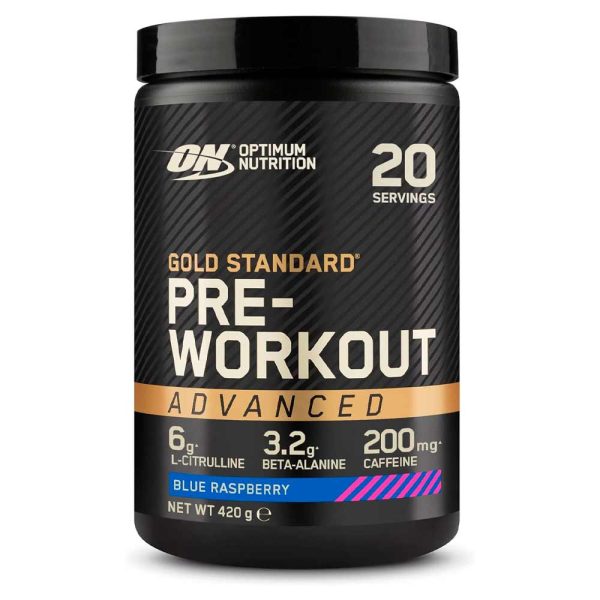 Optimum Nutrition Gold Standard Pre Workout Advanced 420 g Aporte de energía, Energy Booster con L-Citrulina, Beta Alanina, Cafeína y Vitaminas B12 y B6, 20 Porciones