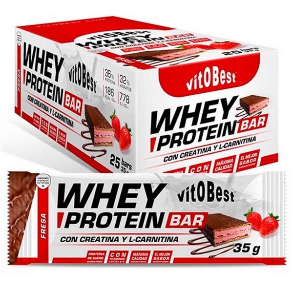 Vitobest 25 x 35 gr Whey Protein Bar con Creatina y L-Carnitina