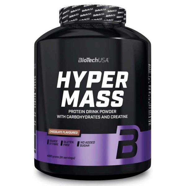 BiotechUSA 4 Kg Hyper Mass - Mass Gainer con Carbohidratos y Mezcla de Proteínas | Creatina Micronizada | Sin Gluten