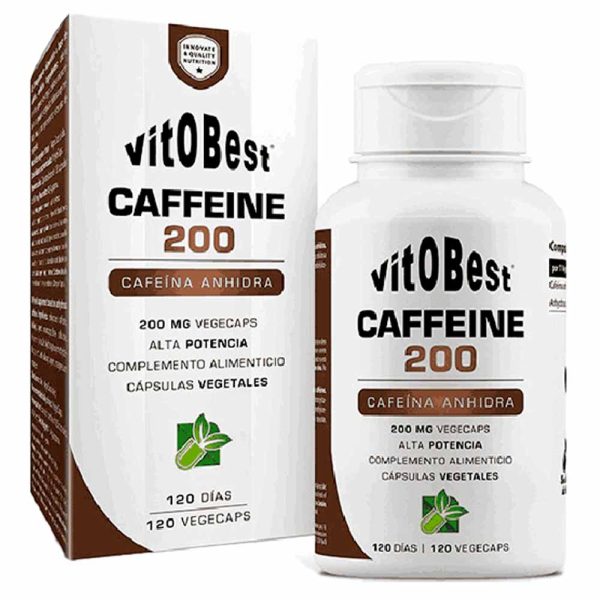 Vitobest Caffeine 200mg 120 caps - Mejora el rendimiento y la concentración