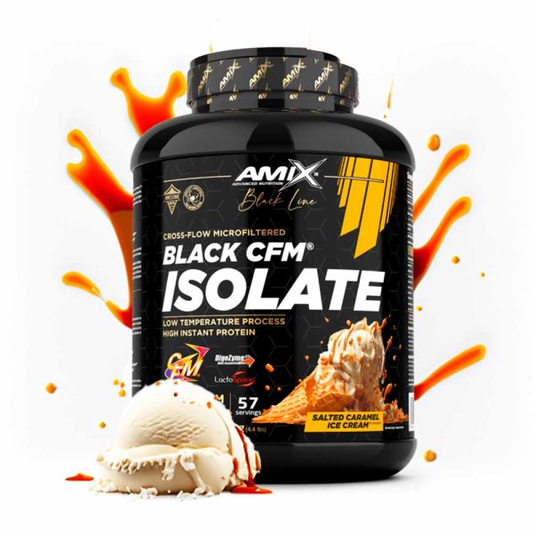 Amix Nutrition Proteína Black CFM Isolate 2Kg - Con Enzimas Digestivas - Fácil Digestión - Rápida Absorción - Proteína en Polvo