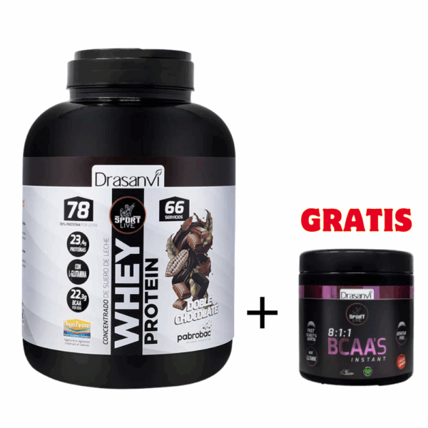 Drasanvi Whey Protein 2 KG + BCAA´S Gratis - Concentrado de Proteínas de Suero de Leche
