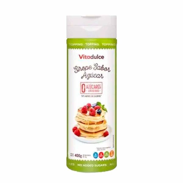 Vitadulce Sirope Sabor Azúcar 400 gr – Sin gluten – 0% grasas y baja en calorías -Sin azúcares ni leche
