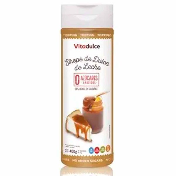 Vitadulce Sirope Dulce de Leche 400 gr – Sin gluten – 0% grasas y baja en calorías -Sin azúcares ni leche
