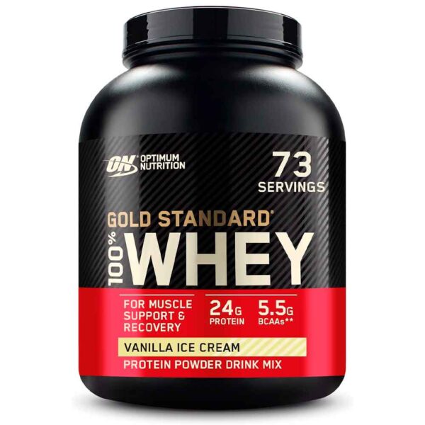 Optimum Nutrition 100% Whey Gold Standard 5 lb  76 Dosis, 2.28 kg Proteína en Polvo para Recuperacíon y Desarrollo Muscular con Glutamina Natural y Aminoácidos BCAA