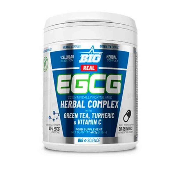 Big REAL EGCG 60 caps - Complejo herbal con té verde, cúrcuma y vitamina C