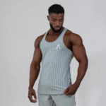 Agongym Stringer Muscle Era Stripped Grey - M