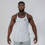 Agongym Stringer Muscle Era Striped White - M - Imagen 2