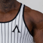 Agongym Stringer Muscle Era Striped White - M - Imagen 4