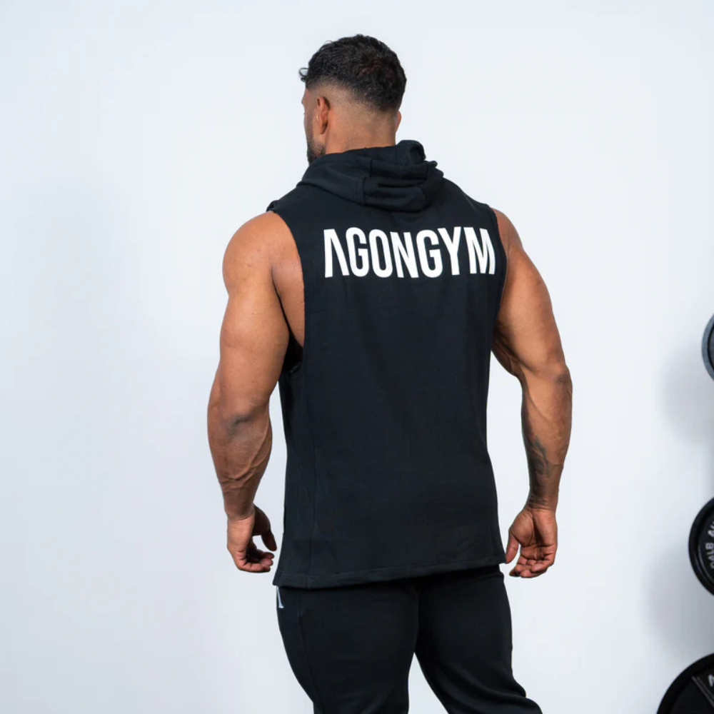 Agongym Aesthetic Original Tank Hoodie Black 4 Agongym Original Tank Hoodie Black - Imagen 4