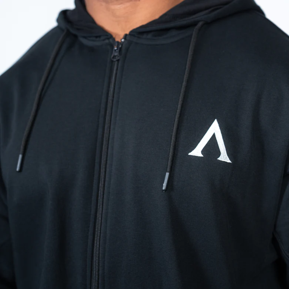 Agongym Aesthetic Original Zip Hoodie Black 4 Agongym Original Zip Hoodie Black - M - Imagen 4